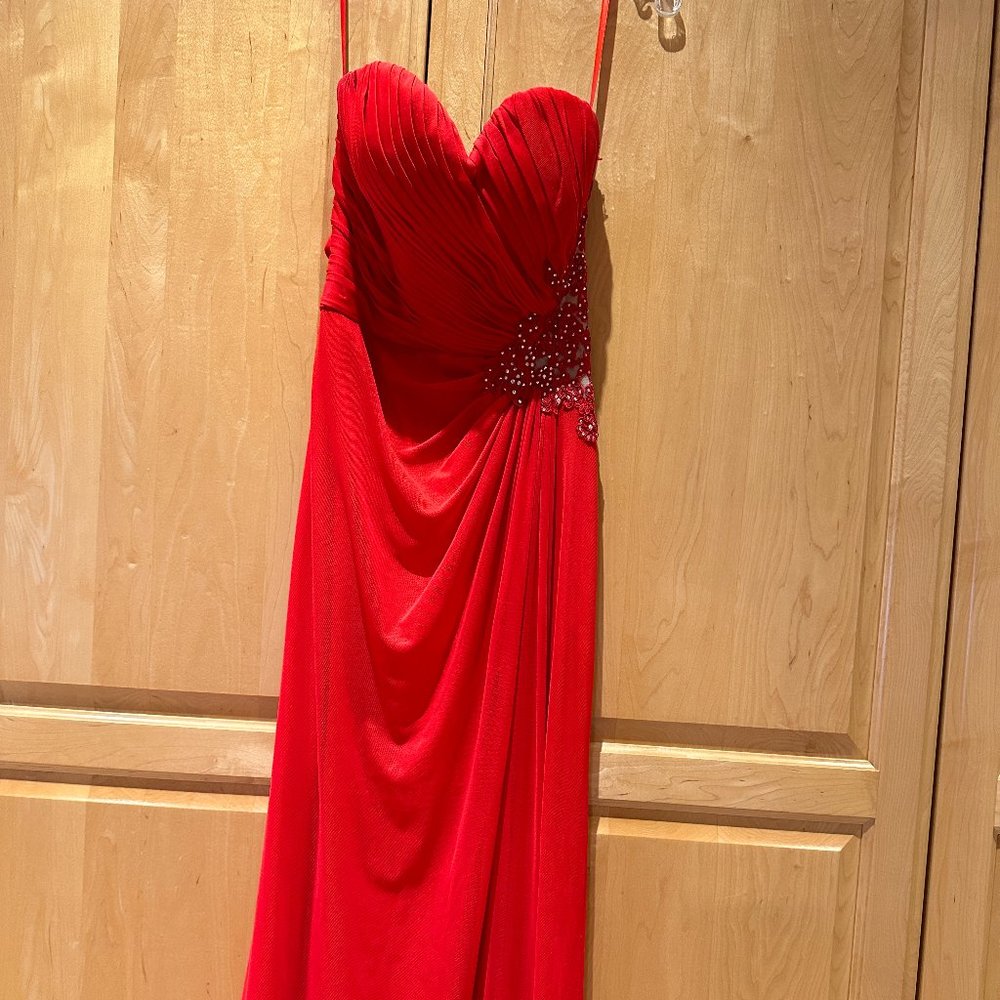 Women's Red Formal Long Dress. Size 0